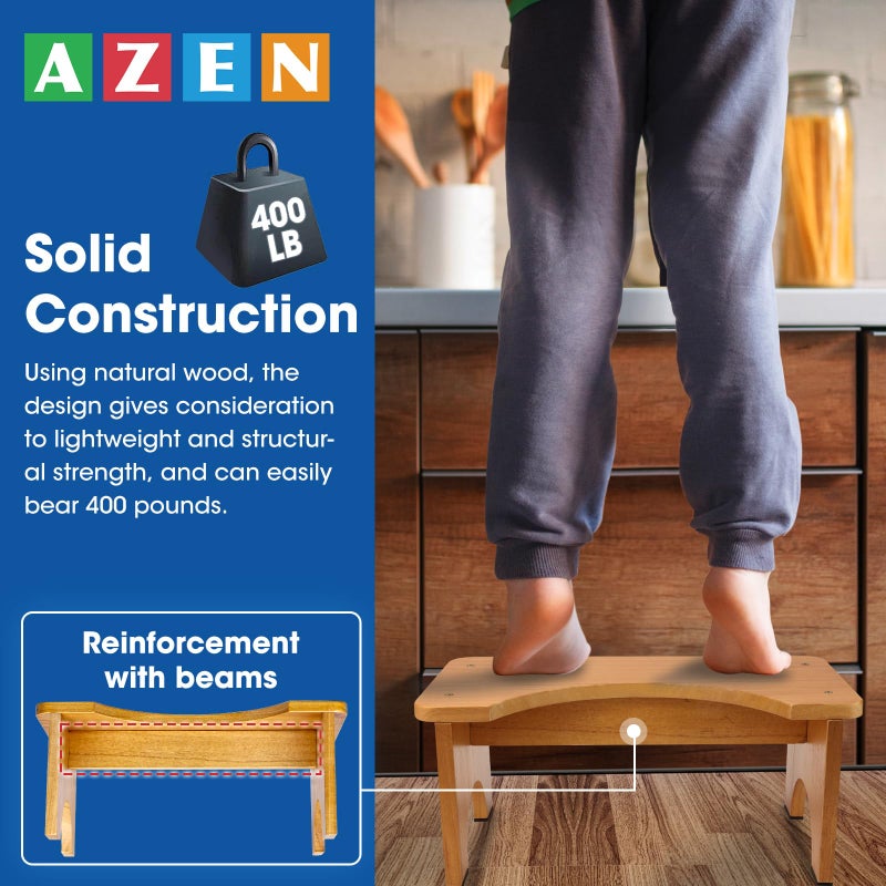 AZEN Toilet Stool Squat Adult, Wood Poop Stool for Bathroom Adults, 7 Inch Height - Image 4
