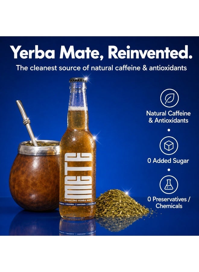 METE Sparkling Yerba Mate - Original Flavor - Pack - 4 x 330ml - Natural Caffeine Drink - Antioxidants - No Preservatives - UAE - Image 3