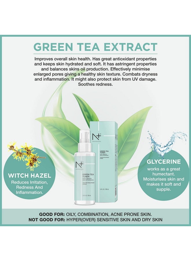 N PLUS Professional Green Tea Toner For Face, For Tighten Enlarged Pores, Paraben Free,100Ml - Image 5