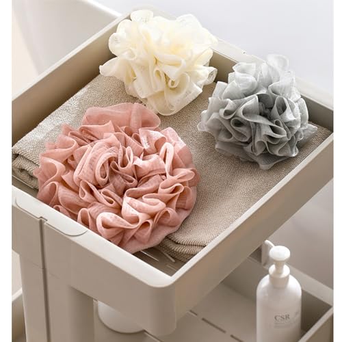 MOSYFEIBI Washcloth Loofah Combo 2-in-1 Loufee Wash Cloth That Holds Bar Soap-Exfoliation Mesh Shower Ball for Body Wash&Smooth Skin+Free Loofah Dish Towel (Upgrade Round 2Pcs(Bigger and Softer)) - Image 5