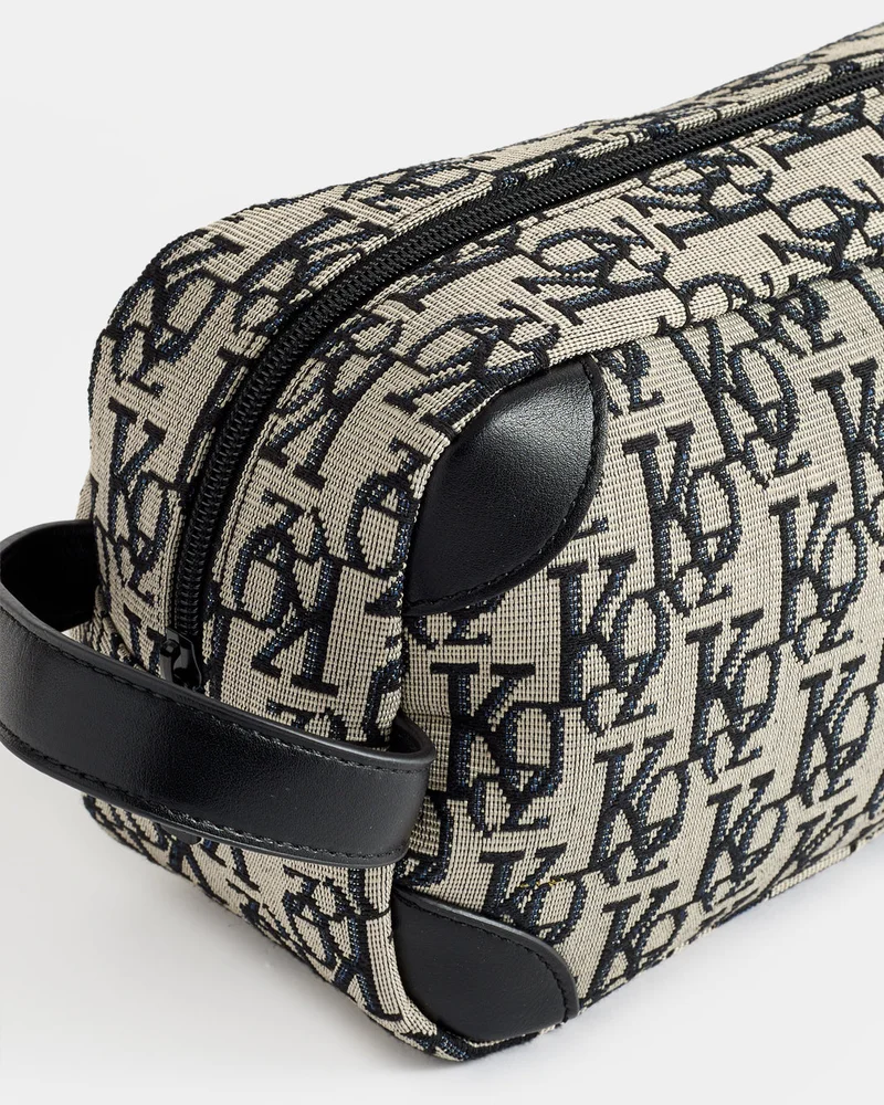 REDTAG Men Grey And Black Toiletary Pouch