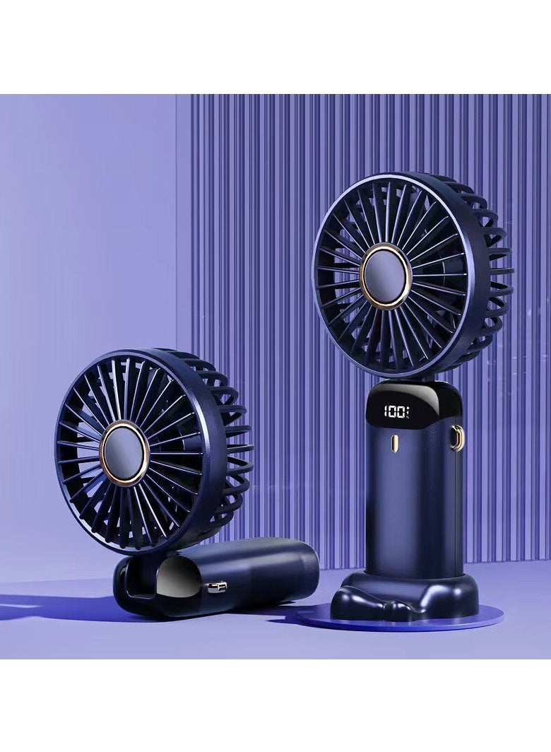 Portable Hand-Held Fan Office Desktop Multifunctional Folding Double-Headed Small Electric Fan With A Neck Lanyard - Image 1
