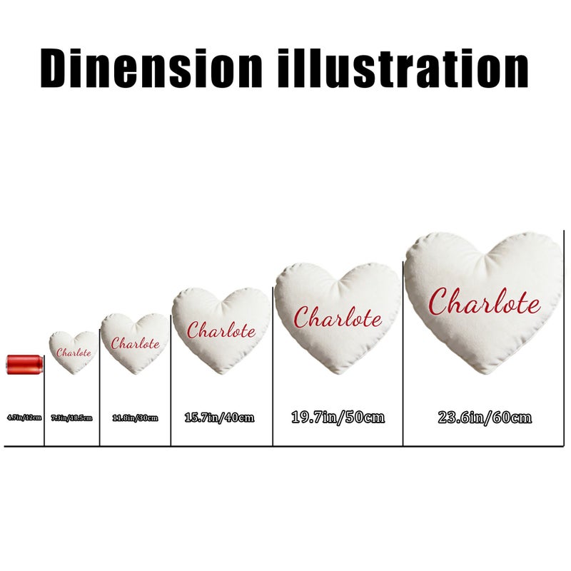 One Custom Personalized Heart Pillow Color 11 23 Inch Tailor Made Diy Heart Shaped Cushion Gift For Valentine Day Home Decoration Birthday Present For Friend Partner - Image 2