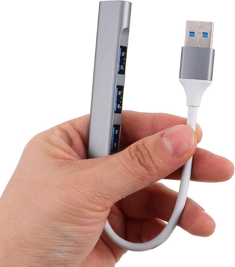 USB Multi-Port Hub Splitter with Extender for Computer and Laptop, Dark Gray USB Port Expander with Packaging Box, Compatible for Gaming Accessories and Keyboard Mouse Use - Image 3