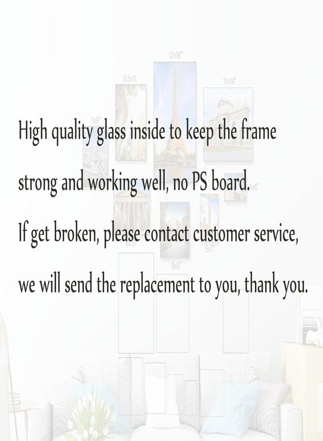 GOmaize Front Loading Black Picture Frame 8x8 Set of 6 Wall and Table Mounting - Image 4