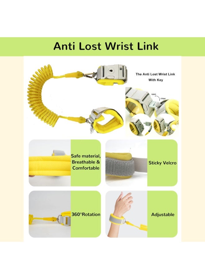 LEFAFA Toddler Harness Leash with Anti Lost Wrist Link, 3 in 1 Baby Safety Harnesses with Backpack and Key Lock, Cute Baby Walking Wristband Assistant Strap Belt for Baby Girls Boys - Image 4