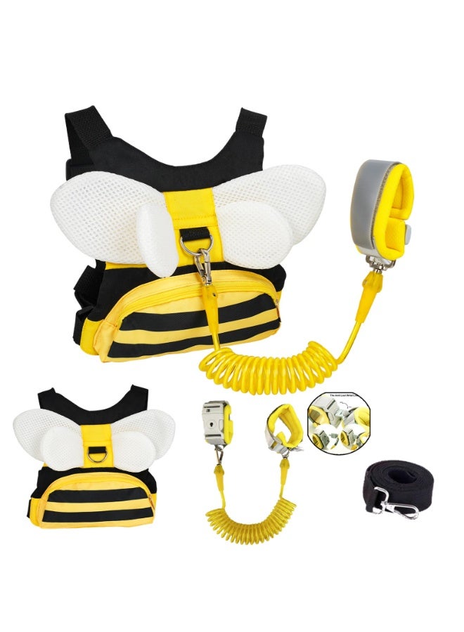 LEFAFA Toddler Harness Leash with Anti Lost Wrist Link, 3 in 1 Baby Safety Harnesses with Backpack and Key Lock, Cute Baby Walking Wristband Assistant Strap Belt for Baby Girls Boys - Image 1