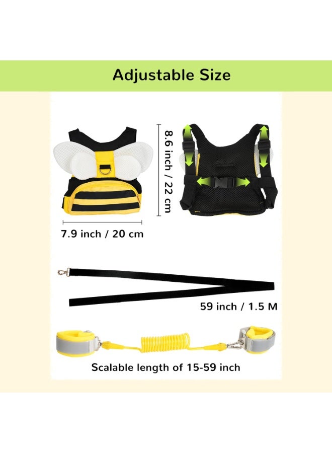 LEFAFA Toddler Harness Leash with Anti Lost Wrist Link, 3 in 1 Baby Safety Harnesses with Backpack and Key Lock, Cute Baby Walking Wristband Assistant Strap Belt for Baby Girls Boys - Image 2