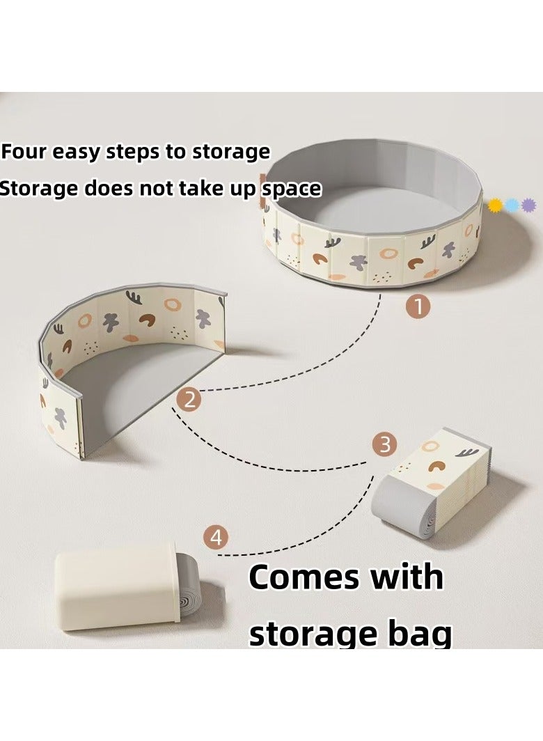 general Children's toy sand pool home folding fence indoor play sand digging tool diameter 120cm - Image 5