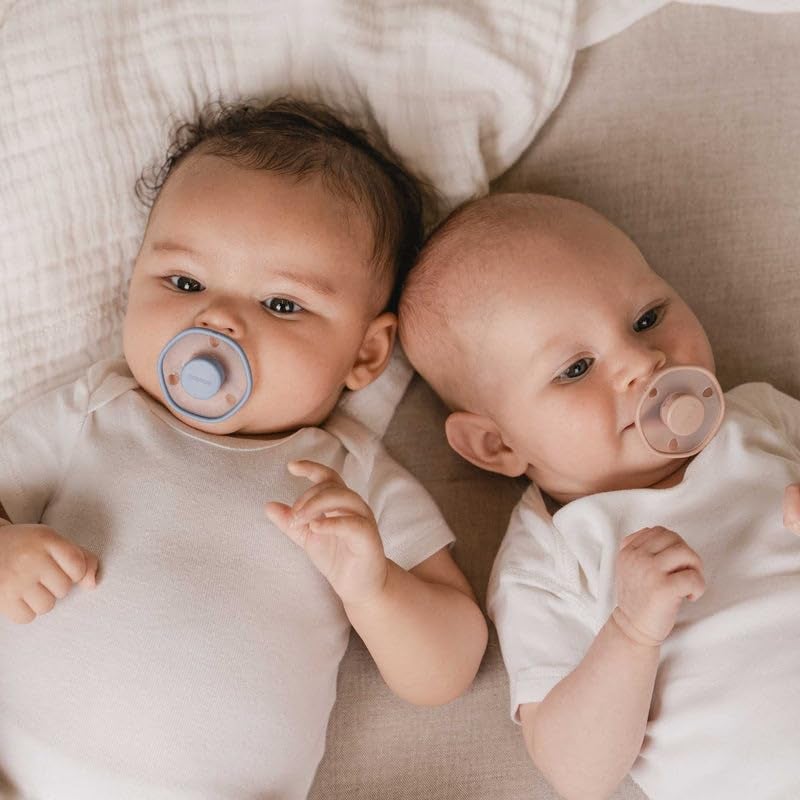 Emulait Baby Pacifier 2-Pack â€“ Soft Silicone Newborn Pacifiers for Breastfed Babies, Orthodontic Shape, 0â€“6 Months, Blue - Image 4