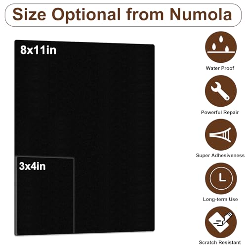Numola Leather Repair Patch 8×11 inch Self-Adhesive Leather Repair Tape, Scratch/Holes Vinyl Repair Kit for Couch, Car Seat, Sofas, DIY Furniture Upholstery, Chair, Jackets, First-aid (Black) - Image 2