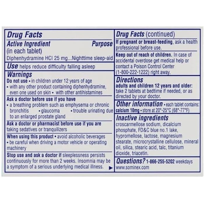 Sominex Nighttime Sleep-Aid, Maximum Strength Formula, Single Dose, 72 tablets - Pack of 3 - Image 5
