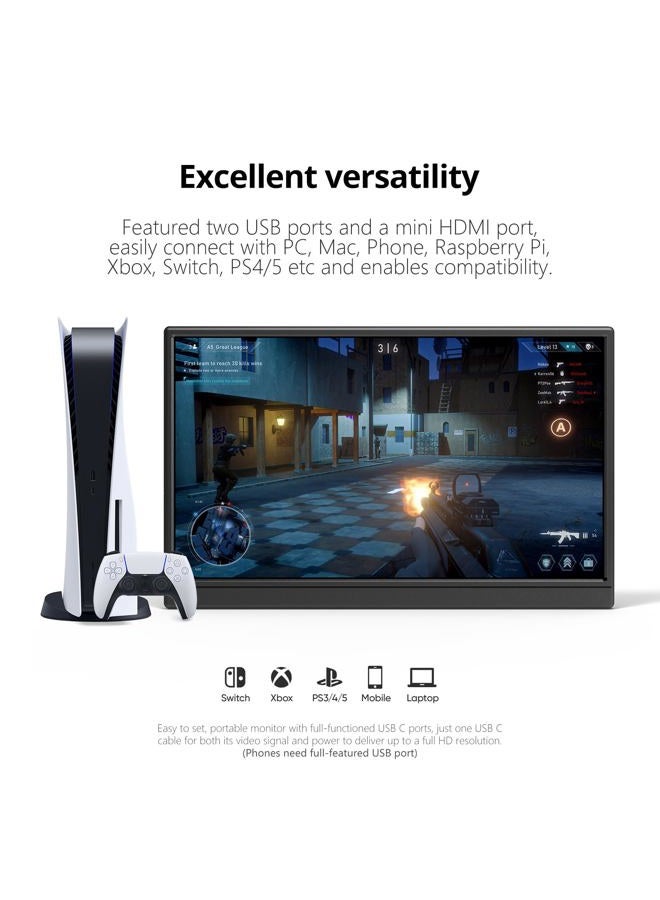Anyuse Portable Monitor for Laptop 15.6 Inch 1080P USBC-C HDMI Ultra-Slim Travel Monitor with Kickstand, Second External Monitor for Laptop,PC,Mac Phone,PS,Xbox,Swich - Image 5