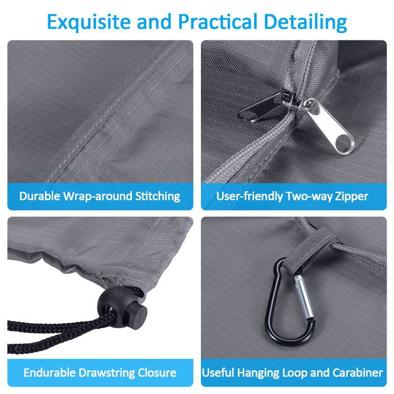 Gogooda Travel Laundry Bags With Drawstring Closure Xl Large Foldable Dirty Clothes Bags With Handle Heavy Duty And Washable For College Dorm Travelling Camping, 2 Pack, Black & Grey - Image 4