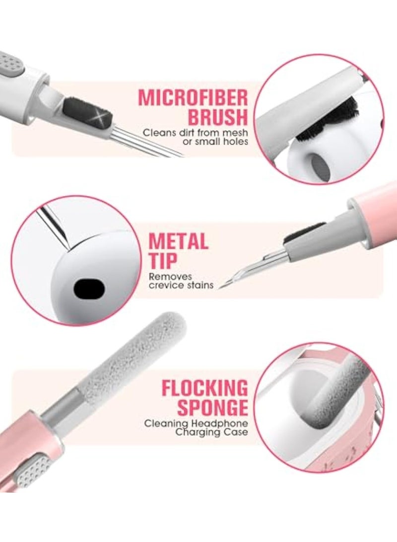 Arabest Compatible with AirPods Pro 3 Case 2025 Cute with Cherry Blossom Keychain and Cleaning Kit, Soft Silicone Shockproof Flower Engraved Cover Compatible with AirPod Pro 3 Case Cover - Pink - Image 5