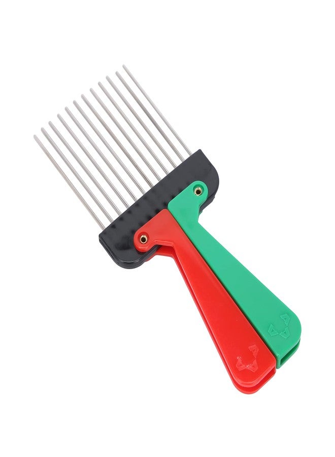 Moncer Afro Pick Comb, Metal Pick Comb Plastic Wide Tooth Hair Pick Comb Hairdressing Detangle Hair Pick Styling Tool for Curly Hair Style - Image 1