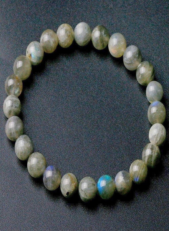 EDMIRIA Natural Grey Labradorite Semi Precious Stones Reiki Chakra Healing Yoga Meditation Crystal Fengshui 8mm Gemstones Round Beads Stretchable Bracelet for Men and Women - Image 5