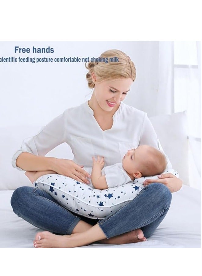 DUNISO وسائد رضاعة الأطفال للرضاعة الطبيعية، وسادة قطنية مريحة على شكل U، مصممة بشكل مريح، وسادة دعم تغذية فائقة النعومة متعددة الوظائف للمواليد الجدد - Image 2
