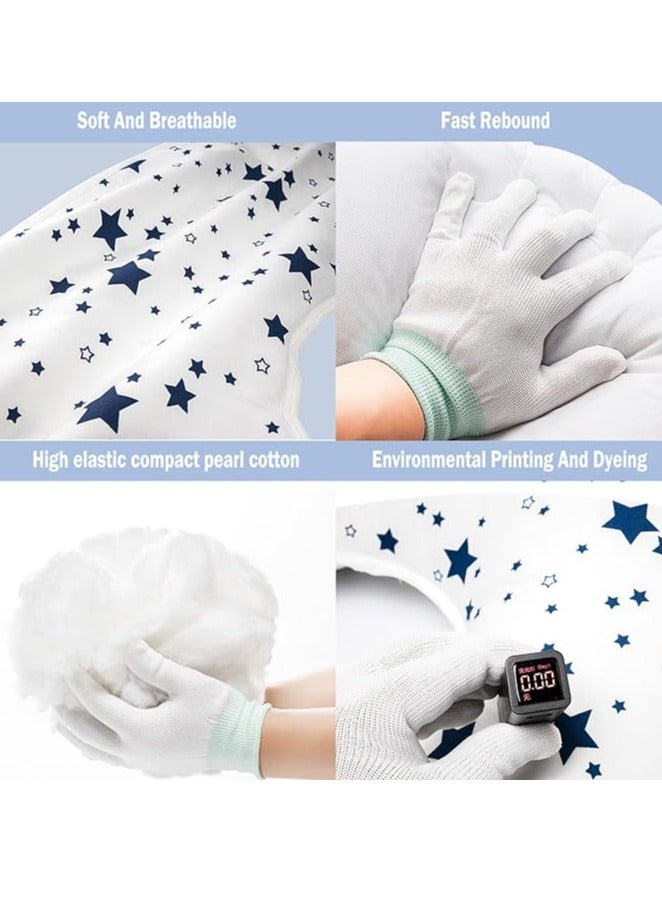 DUNISO وسائد رضاعة الأطفال للرضاعة الطبيعية، وسادة قطنية مريحة على شكل U، مصممة بشكل مريح، وسادة دعم تغذية فائقة النعومة متعددة الوظائف للمواليد الجدد - Image 3