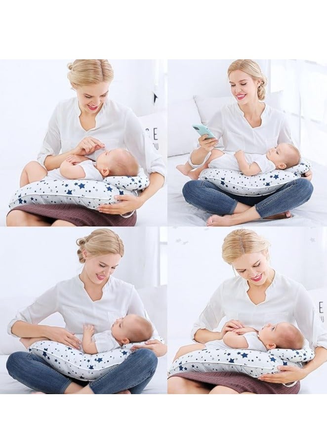 DUNISO وسائد رضاعة الأطفال للرضاعة الطبيعية، وسادة قطنية مريحة على شكل U، مصممة بشكل مريح، وسادة دعم تغذية فائقة النعومة متعددة الوظائف للمواليد الجدد - Image 4