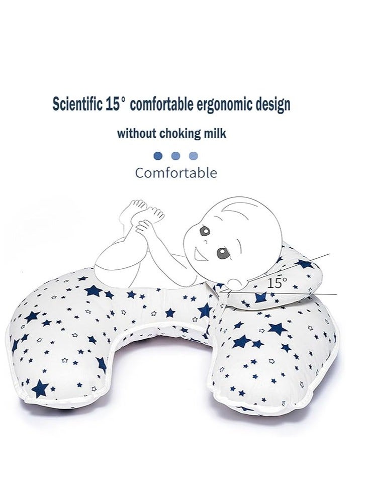 DUNISO وسائد رضاعة الأطفال للرضاعة الطبيعية، وسادة قطنية مريحة على شكل U، مصممة بشكل مريح، وسادة دعم تغذية فائقة النعومة متعددة الوظائف للمواليد الجدد - Image 5