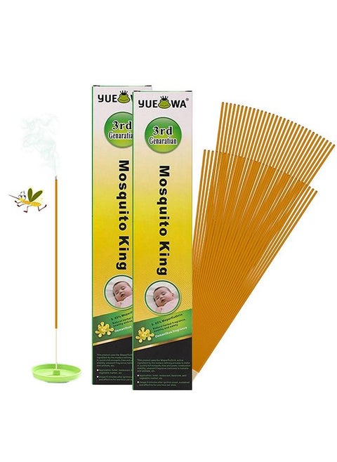 Natural Mosquito Incense Stick Effective Repellent-2pack(60pcs) Mini Citronella Mosquito Bug Repellent Incense Stick for Patio ,Natural Ingredients Citronella Oil,Lemongrass Oil