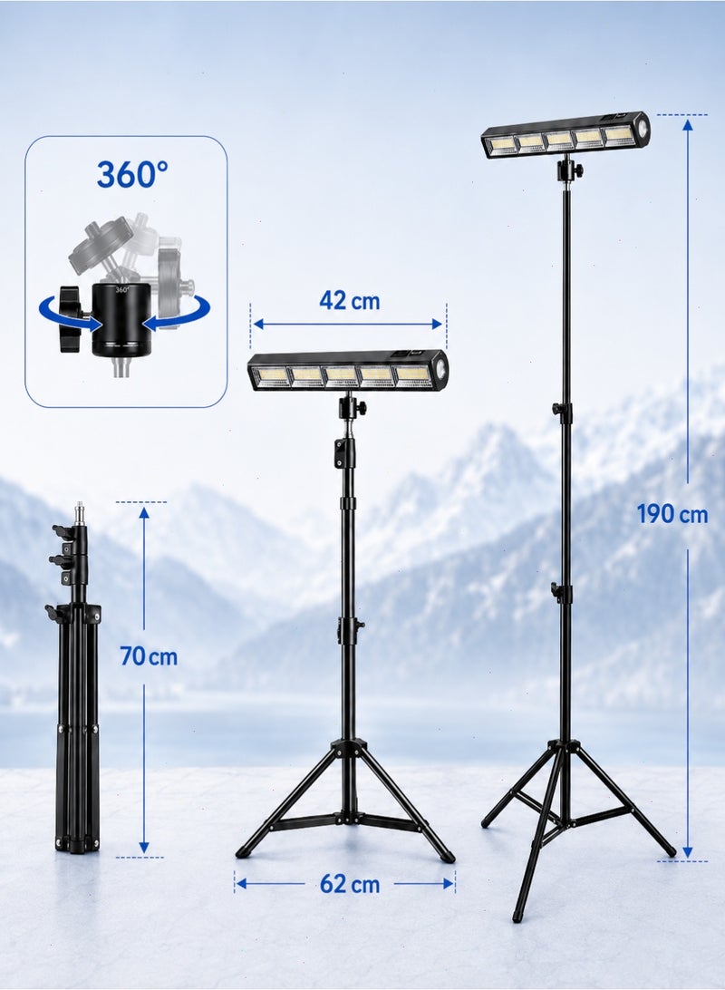 Yoawllty Camping Light Bar, 8000 Lumen Rechargeable Cordless Portable Flashlight, with Detachable Tripod for Fishing, Hiking & Emergency - Image 2