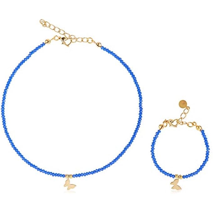 rayihni -Accessories New Gold Plated Necklace & Bracelet With Butterfly For Kids & Teenagers - Ee3862Knbl