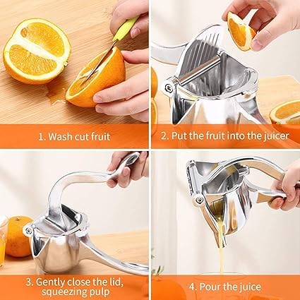 BROOKITCHEN Metal LemonLime SqueezerManual Hand Press Juicer276 x 155 x 129 cmSilver - Image 5