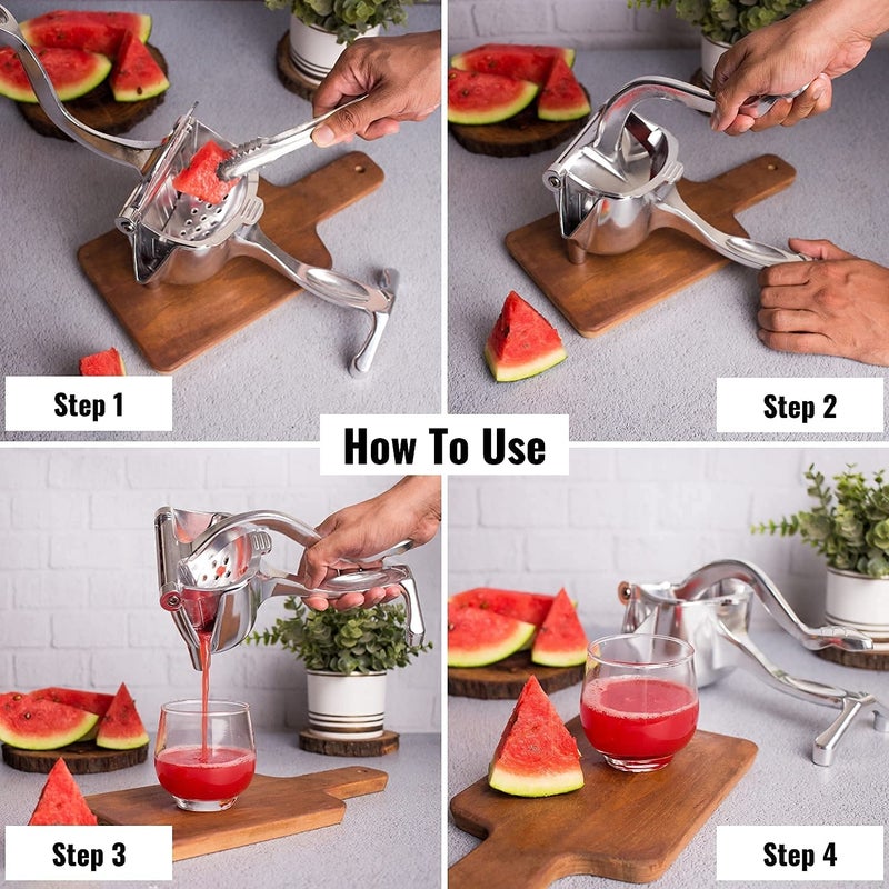 BROOKITCHEN Metal LemonLime SqueezerManual Hand Press Juicer276 x 155 x 129 cmSilver - Image 4