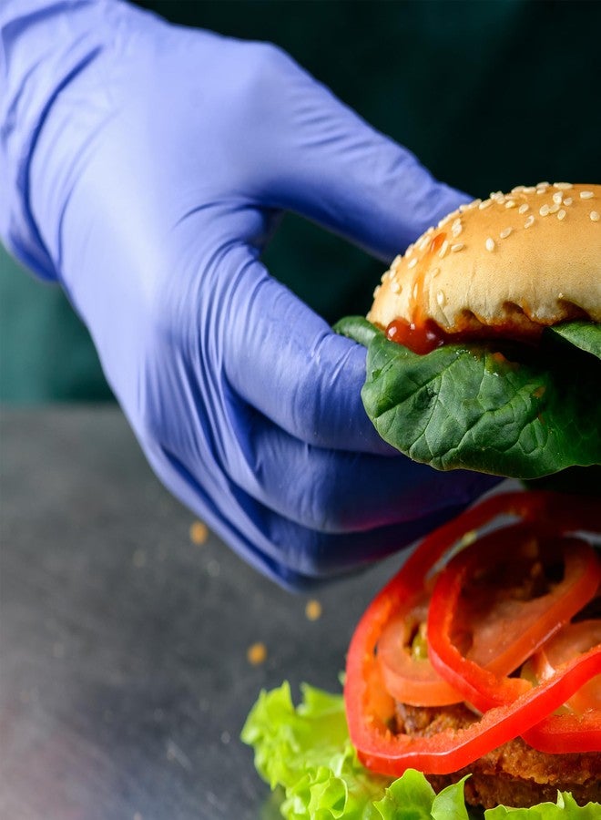 Eagle Medium Sensitive Nitrile Gloves Non Latex Disposable Tactile FDA Compliant Powder Free Accelerator Free 4mil Delta ZeroTM Verified Textured Fingertip Indigo Box of 100 - Image 3