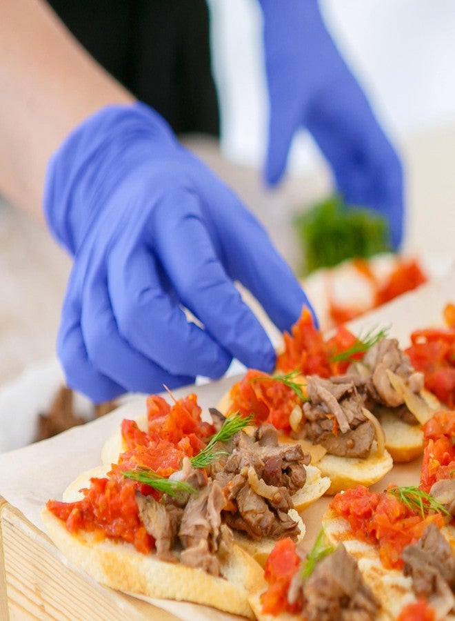 Eagle Medium Sensitive Nitrile Gloves Non Latex Disposable Tactile FDA Compliant Powder Free Accelerator Free 4mil Delta ZeroTM Verified Textured Fingertip Indigo Box of 100 - Image 5