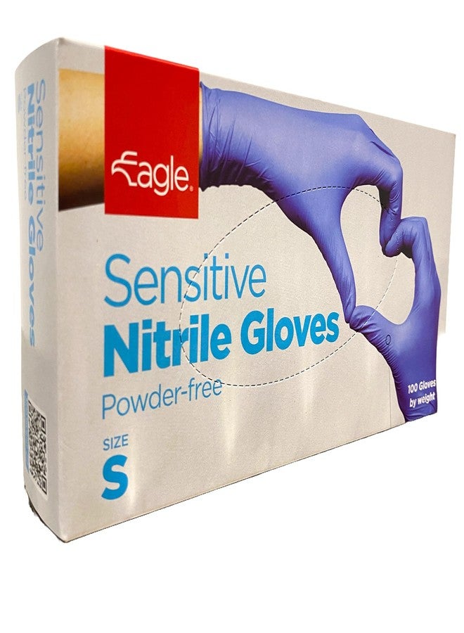 Eagle Medium Sensitive Nitrile Gloves Non Latex Disposable Tactile FDA Compliant Powder Free Accelerator Free 4mil Delta ZeroTM Verified Textured Fingertip Indigo Box of 100 - Image 1