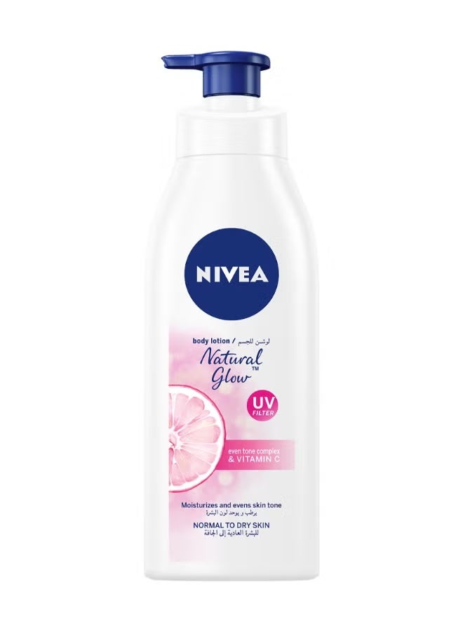 Nivea Natural Glow Body Lotion, Even Tone, Vitamin C -  Normal To Dry Skin 400ml - Image 1