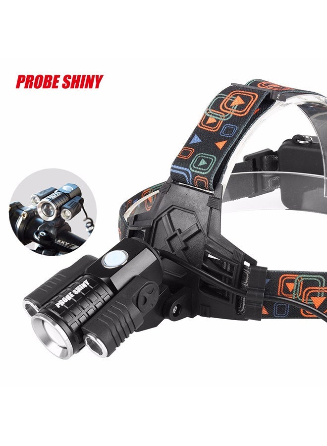 NIBEMINENT 4 Modes LED Rechargeable Head Light Torch Black - Image 4