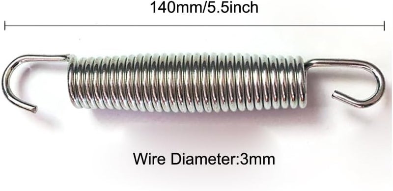 SquEqu 6 Pack Trampoline Springs Replacement 5.5 Inch Heavy Duty Stainless Steel Fitness Rebounder Extension Spring for Outdoor Trampolines Recreational Indoor Exercise Trampoline Mini Trampoline - Image 2