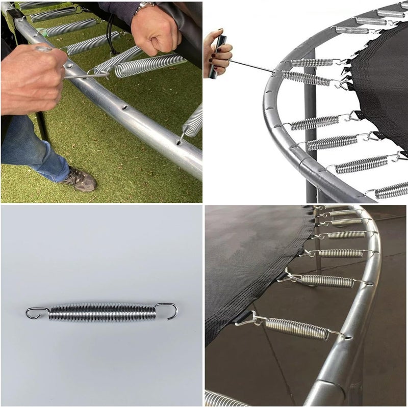 SquEqu 6 Pack Trampoline Springs Replacement 5.5 Inch Heavy Duty Stainless Steel Fitness Rebounder Extension Spring for Outdoor Trampolines Recreational Indoor Exercise Trampoline Mini Trampoline - Image 4