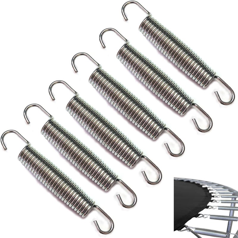 SquEqu 6 Pack Trampoline Springs Replacement 5.5 Inch Heavy Duty Stainless Steel Fitness Rebounder Extension Spring for Outdoor Trampolines Recreational Indoor Exercise Trampoline Mini Trampoline - Image 1