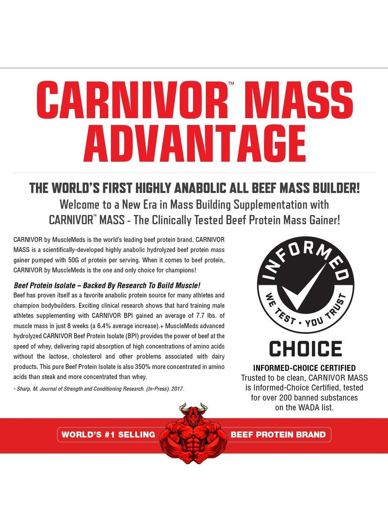 MUSCLEMEDS - Musclemeds, Carnivor Mass, 5.83LB, Chocolate Fudge - Image 1