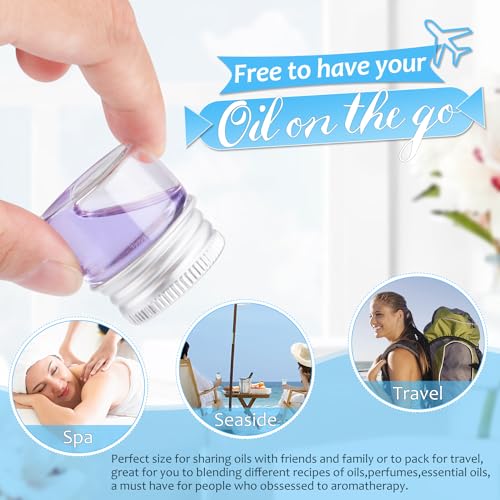 DMuuuDM 50 Pack10ml Clear Glass Essential Oil BottleEmpty Travel Glass Liquid Sample Vial Decorations Preservation Storage Vials Test Jars Container 118 W x 118 H - Image 3