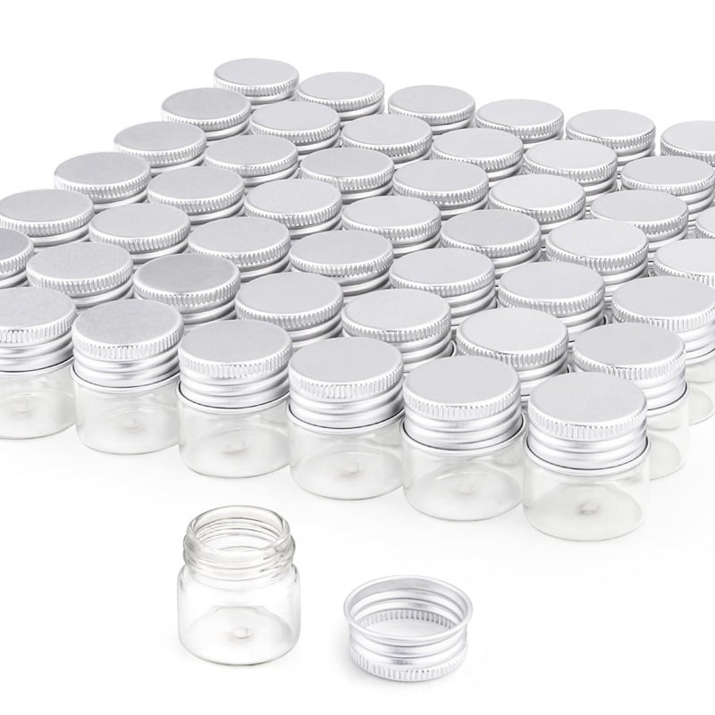DMuuuDM 50 Pack10ml Clear Glass Essential Oil BottleEmpty Travel Glass Liquid Sample Vial Decorations Preservation Storage Vials Test Jars Container 118 W x 118 H - Image 2