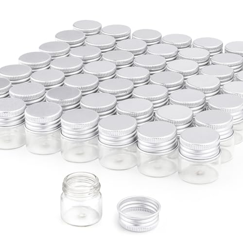 DMuuuDM 50 Pack10ml Clear Glass Essential Oil BottleEmpty Travel Glass Liquid Sample Vial Decorations Preservation Storage Vials Test Jars Container 118 W x 118 H - Image 1