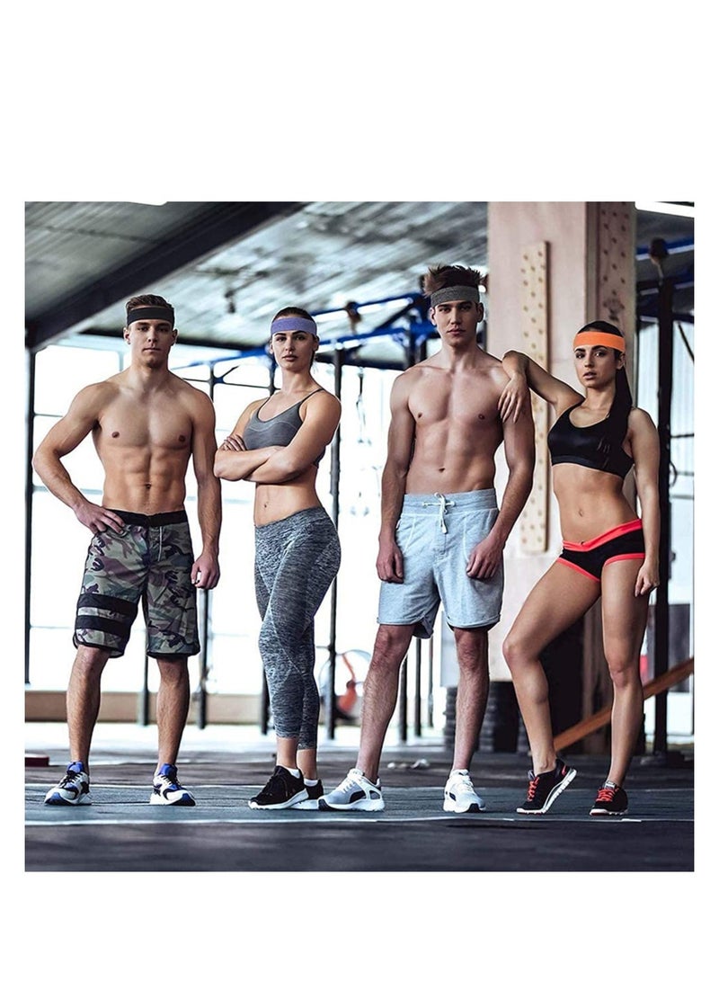 Loquat Moisture Sweat Sports Workout Headbands Wicking Hairband Non Slip Athletic Exercise Sweatbands Cool Sport Hair Bands for Running Stretchy and Quickly Dry Yoga Sweat Band for Women Men - Image 5