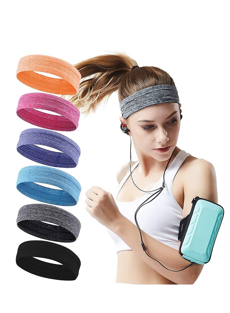 Loquat Moisture Sweat Sports Workout Headbands Wicking Hairband Non Slip Athletic Exercise Sweatbands Cool Sport Hair Bands for Running Stretchy and Quickly Dry Yoga Sweat Band for Women Men - Image 1