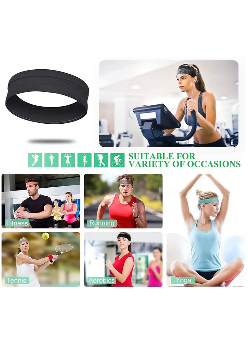 Loquat Moisture Sweat Sports Workout Headbands Wicking Hairband Non Slip Athletic Exercise Sweatbands Cool Sport Hair Bands for Running Stretchy and Quickly Dry Yoga Sweat Band for Women Men - Image 2