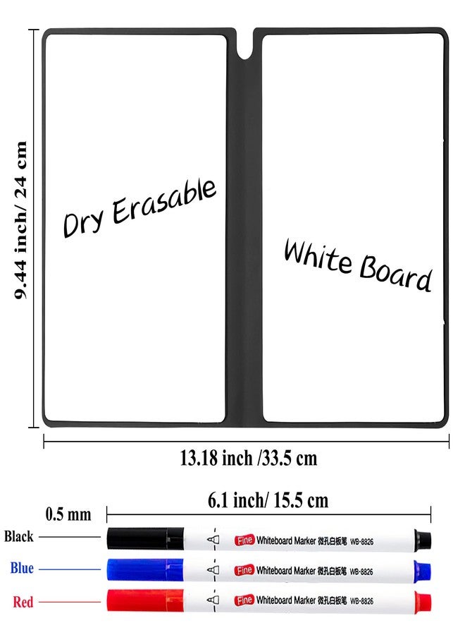 SAYEEC Whiteboard Notebook, Portable Dry Erase Board Fineliner Pens, PU Cover Erasable Handheld White Board Reusable Drawing Notebook Easel Pad for Meeting Business Office School (Navy Blue) - Image 2