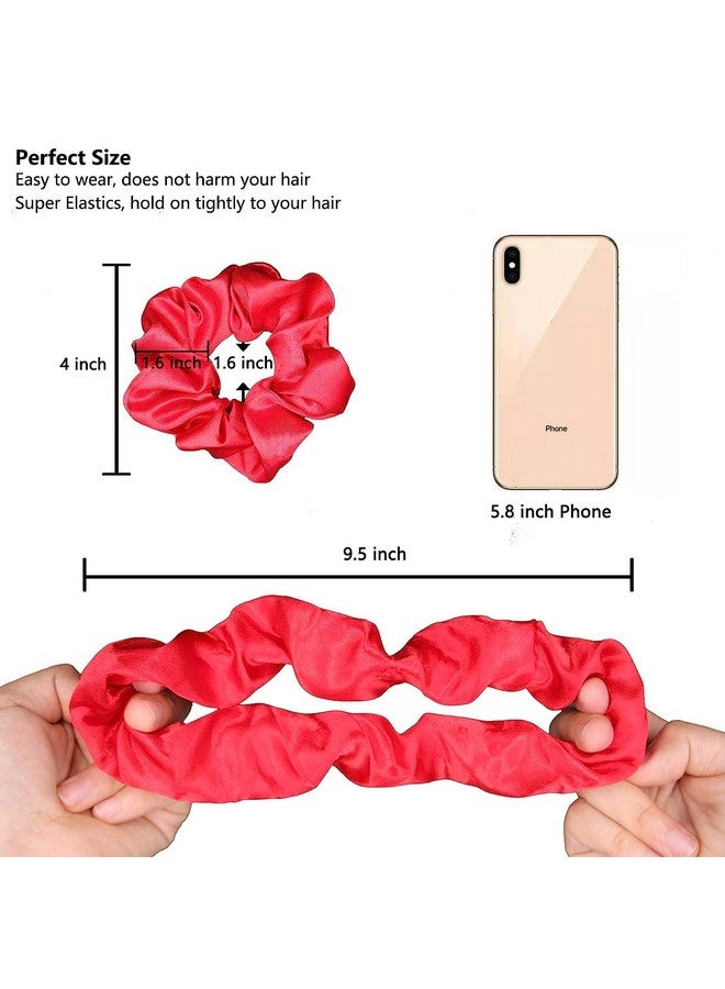 ANNACREATIONS Premium Big Soft Super Elastic Velvet Satin Hair Scrunchies Hair Ties Hair Accessories For Women And Girls 50 count (Pack of 1) - Image 5