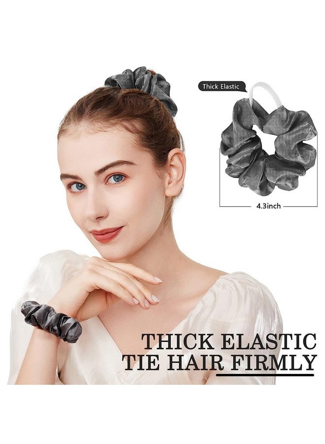 ANNACREATIONS Premium Big Soft Super Elastic Velvet Satin Hair Scrunchies Hair Ties Hair Accessories For Women And Girls 50 count (Pack of 1) - Image 4