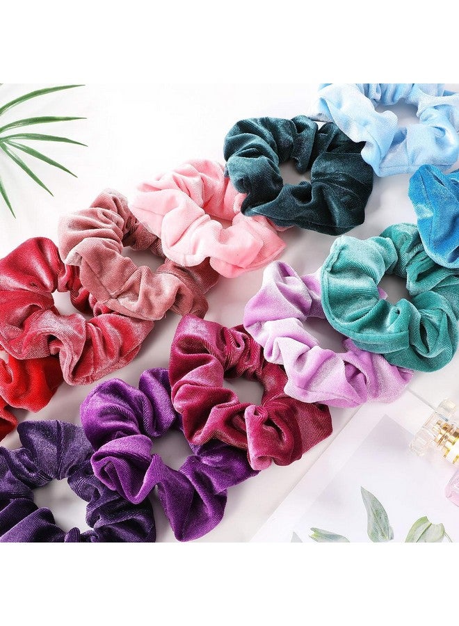 ANNACREATIONS Premium Big Soft Super Elastic Velvet Satin Hair Scrunchies Hair Ties Hair Accessories For Women And Girls 50 count (Pack of 1) - Image 2