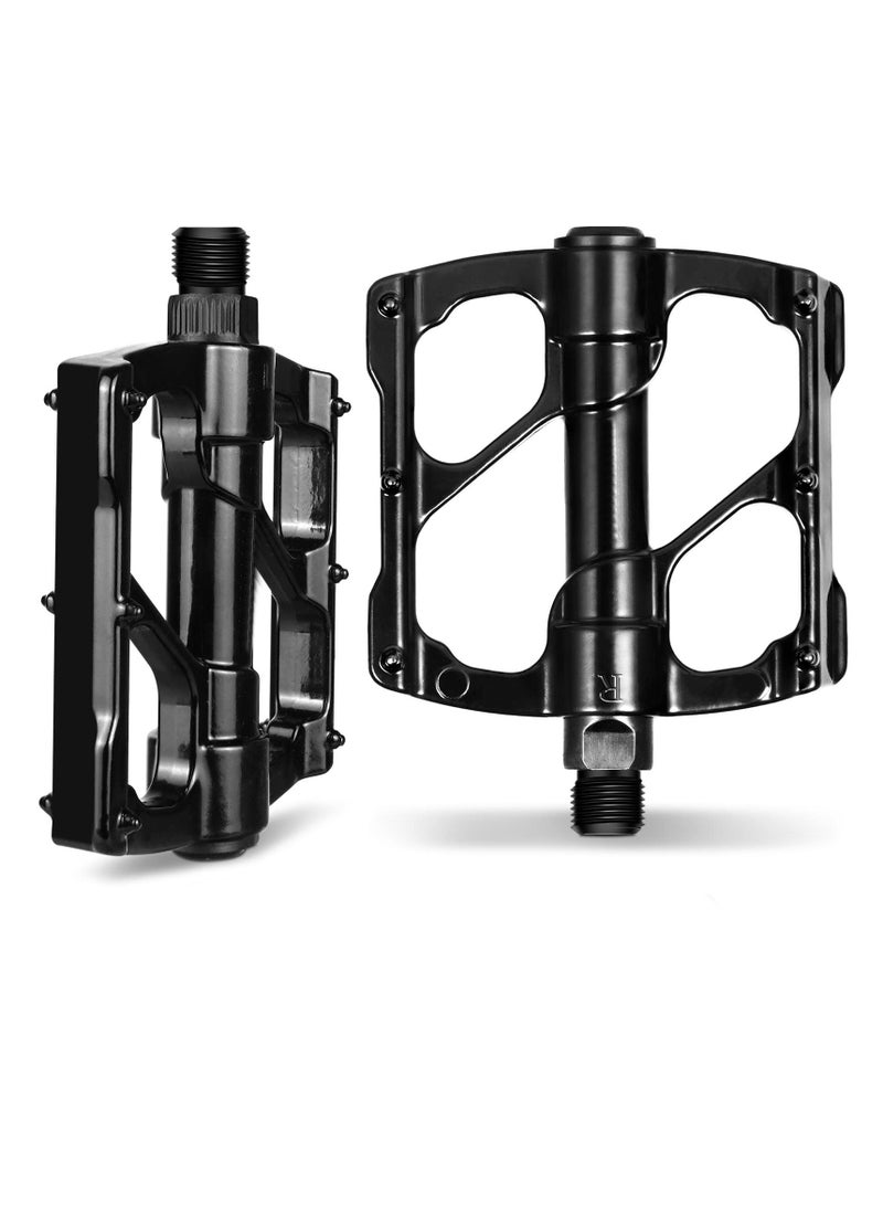 Y&D Bike Pedals, Aluminum Alloy Bicycle Mountain Pedal with Removable Anti-Skid Nails, Universal Platform for Travel Cycle-Cross Bikes, 9/16inch - Image 1